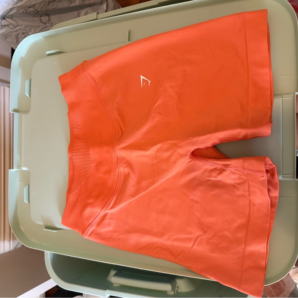 Orange Gymshark Spandex Shorts
